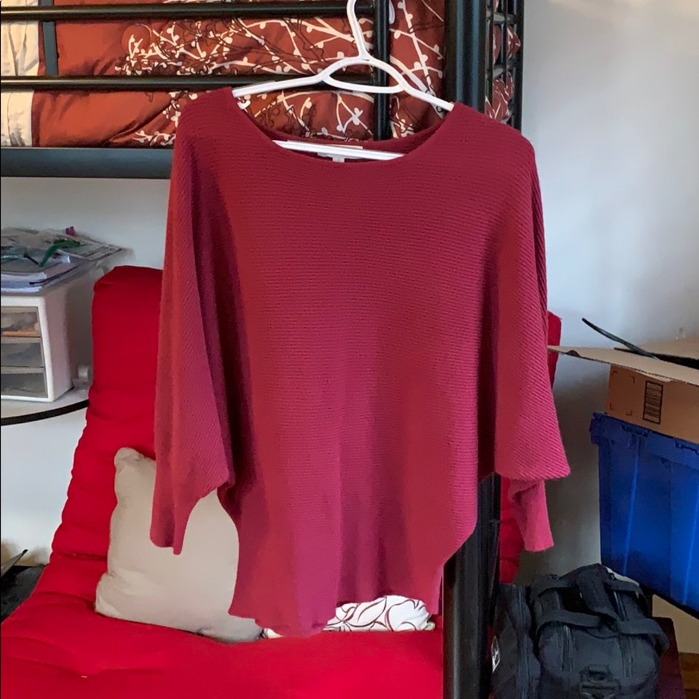 Super Soft Maroon sweater-batwing sleeve